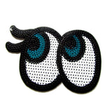 DIY Fashion Sequin Blue Eyes Iron On Patch – MEDIUM