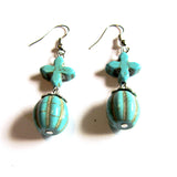 Pretty Blue Turquoise Funky Shapes Drop Earrings