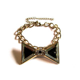 Statement Pretty Clear Bling Bow Golden Chunky Chain Bracelet