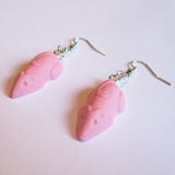 Kitsch Pink Mice Faux Sweets Drop Earrings