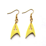 Star Trek Insignia Yellow Acrylic Drop Earrings