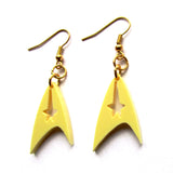 Star Trek Insignia Yellow Acrylic Drop Earrings