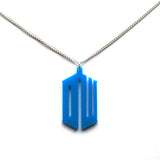 Doctor Who DW Blue Acrylic Pendant Necklace