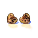 Adorable Ditsy Kitty Cat Heart Stud Earrings