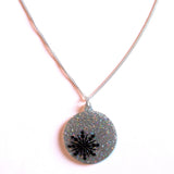 Large Statement Silver Sparkles Glitter Christmas Bauble Pendant Necklace