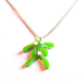 Kiss Me Mistletoe Acrylic Pendant Necklace