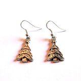 Dinky Silver Christmas Tree Drop Earrings