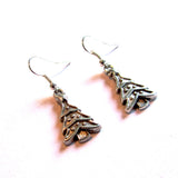 Dinky Silver Christmas Tree Drop Earrings