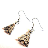 Dinky Silver Christmas Tree Drop Earrings