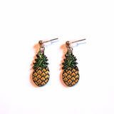 Perky Pineapple Golden Drop Earrings