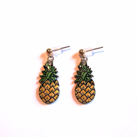 Perky Pineapple Golden Drop Earrings