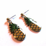 Perky Pineapple Golden Drop Earrings