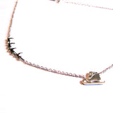 Silvery Santa Sleigh Reindeer Stainless Steel Necklace