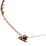 Silvery Santa Sleigh Reindeer Stainless Steel Necklace
