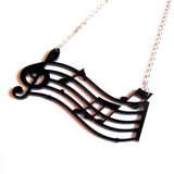 Statement Musical Notes Bar Acrylic Necklace