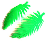 Statement Tropical Green Leaf Acrylic Stud Earrings