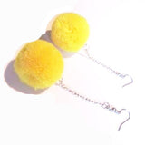 Pop Colour Pretty Pom Pom Drop Earrings – Yellow