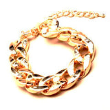 Chunky Chain Plastic Curb Bracelet - Gold