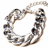 Chunky Chain Plastic Curb Bracelet - Silver