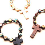 Wooden All Saints Cross Bracelet 