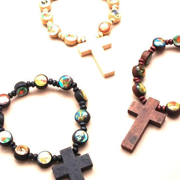 Wooden All Saints Cross Bracelet 