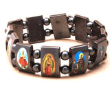 Haematite All Saints Stretch Religious Bracelet