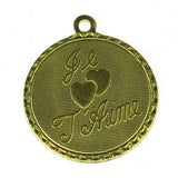 Je T'aime raw brass charm