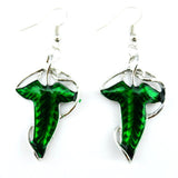 Lord of the Rings Hobbit Style Elven Leaf Drop Earrings