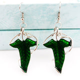 Lord of the Rings Hobbit Style Elven Leaf Drop Earrings