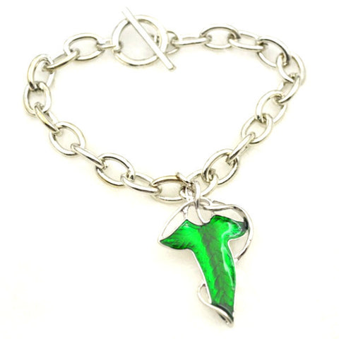 Lord of the Rings Hobbit Style Elven Leaf Charm Bracelet