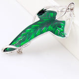 Lord of the Rings Hobbit Style Elven Leaf Brooch Necklace