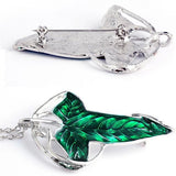 Lord of the Rings Hobbit Style Elven Leaf Brooch Necklace