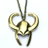 Thor Loki Style Golden Helmet Necklace
