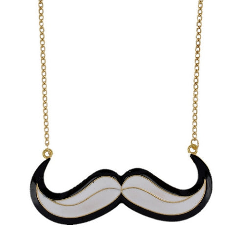 Large Monochrome Kitsch Moustache Pendant