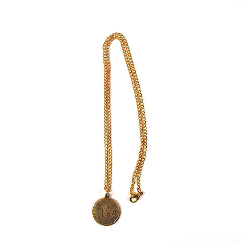 Non / No Brass Charm on Gold Plated Chain Pendant 