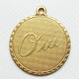 Oui / Yes Brass Charm Pendant