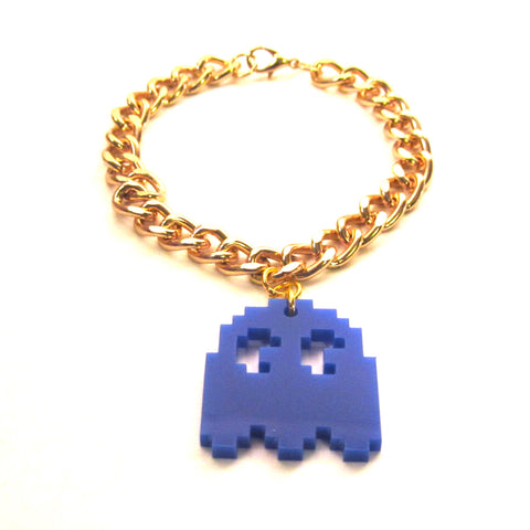 Pac Man Ghost Charm Chunky Bracelet