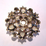 Silver and White Pearlised Flower Effect Large Brooch