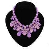 Fabulous Plastic Acrylic Bead and Gems Colourful Necklace (PURPLE)