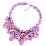 Fabulous Plastic Acrylic Bead and Gems Colourful Necklace (PURPLE)