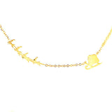 Golden Santa Sleigh Reindeer Stainless Steel Necklace