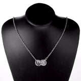 Silver Tone Double Coin Necklace