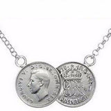 Silver Tone Double Coin Necklace