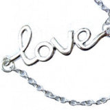 Silver Tone Love Chain Bracelet