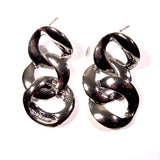 Chunky Chain Links Silver Tone Earrings