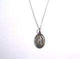 Vintage Stamped Silver Miraculous Virgin Mary Medal Pendant