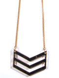 Gold Mirror Acrylic Chevron Necklace