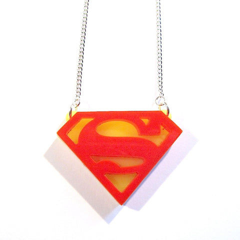 Superman Insignia Acrylic Necklace