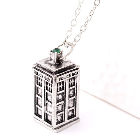 Doctor Who TARDIS Style Silver Pendant Necklace