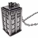 Doctor Who TARDIS Style Silver Pendant Necklace